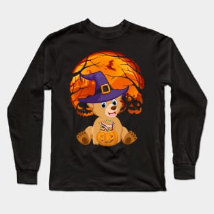Bear pumpkin witch Long Sleeve T-Shirt